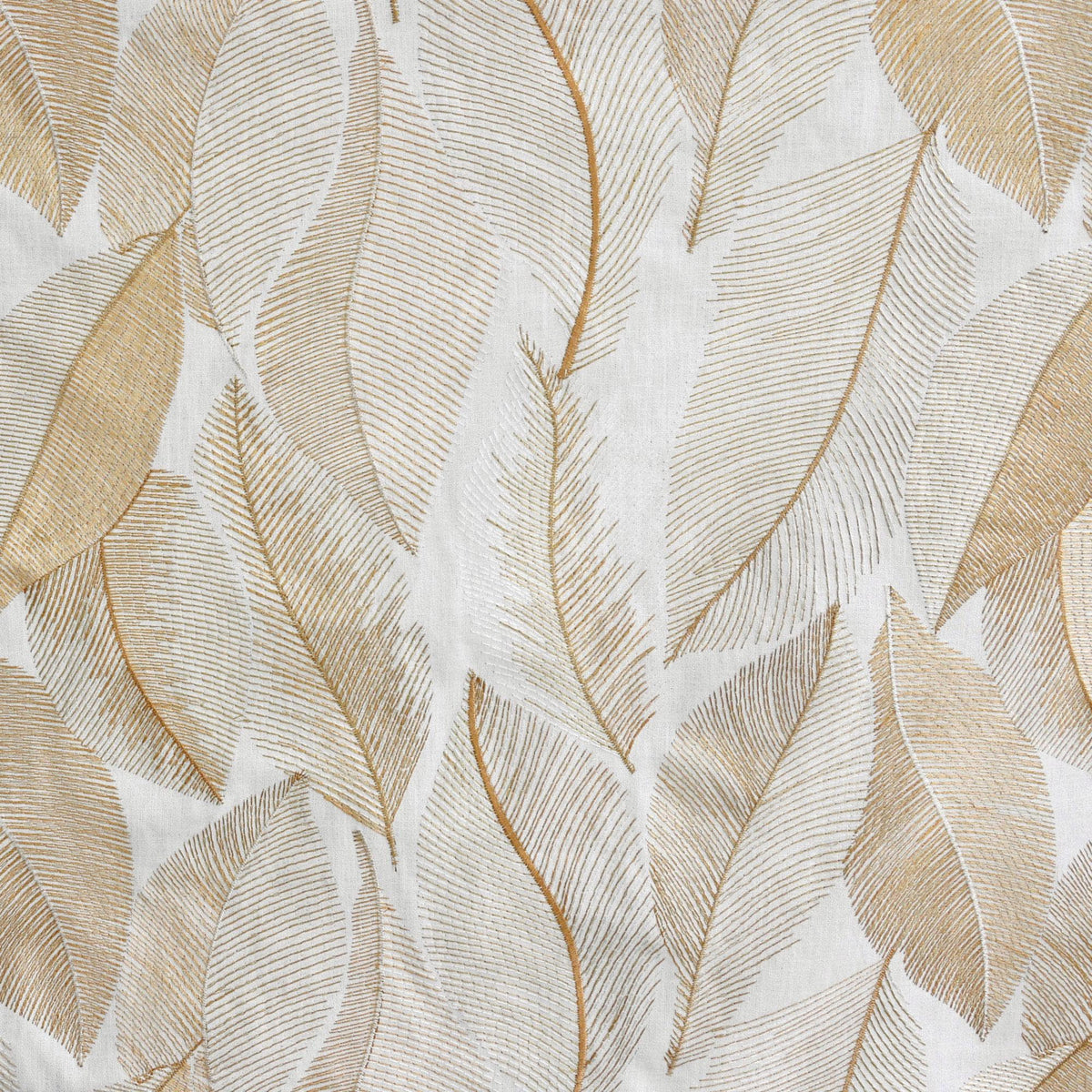 Ivory Flax Leaf Embroidered Linen Curtains, Botanical Custom Drapes, Sheer Privacy Blackout Curtain Panels — image 9