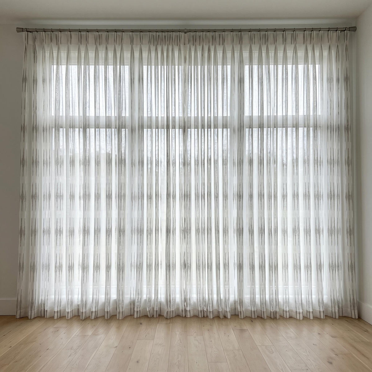 White Linen Sheer Curtains, Light Gray Embroidered Drapes, Custom Size Privacy Curtains for Living Room Bedroom — image 10