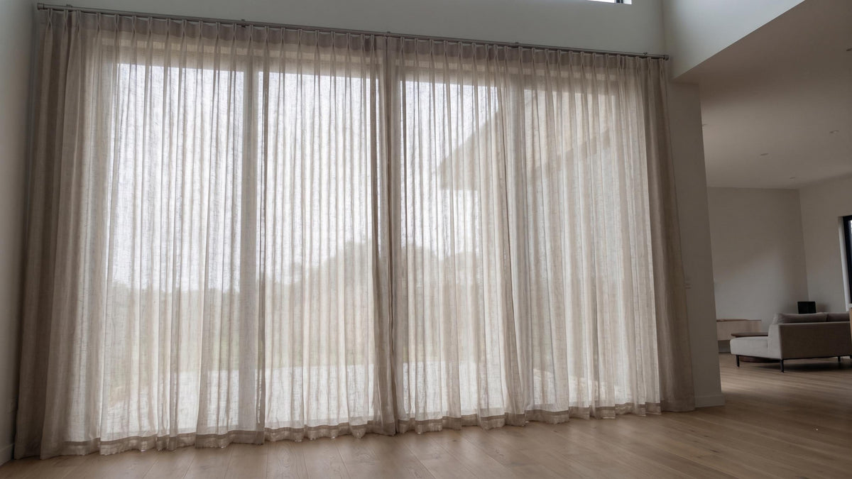 Light Oatmeal Pure Linen Sheer Curtains, Textured Woven Privacy Drapes, Custom Neutral Window Panels — image 7