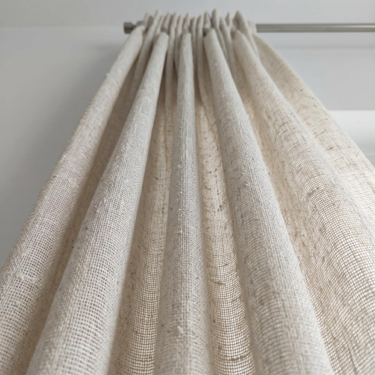 Light Oatmeal Pure Linen Sheer Curtains, Textured Woven Privacy Drapes, Custom Neutral Window Panels — image 8
