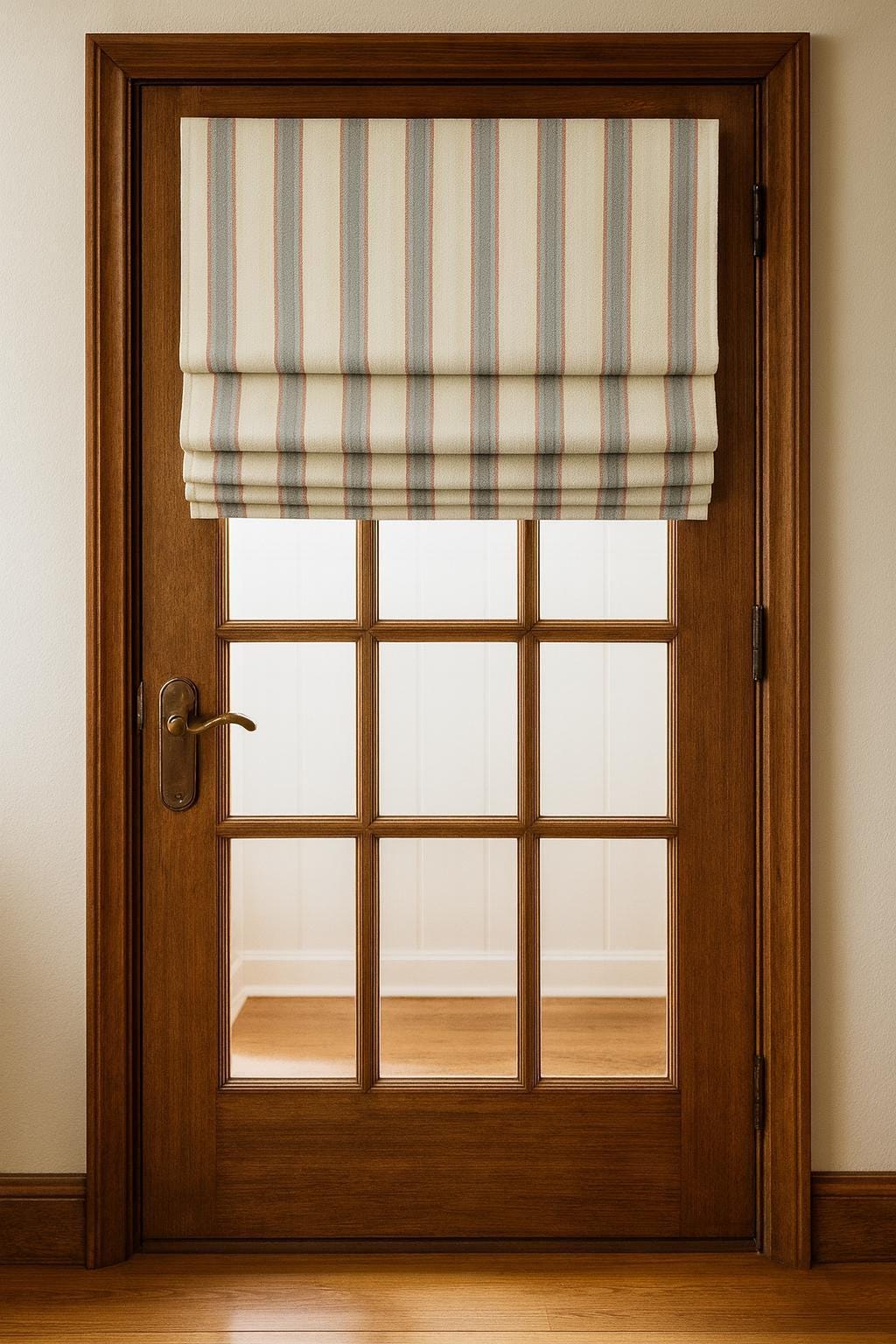 Nursery Roman Shade, Organic Cotton Pastel Stripes (Blackout or Light-Filtering) — image 1
