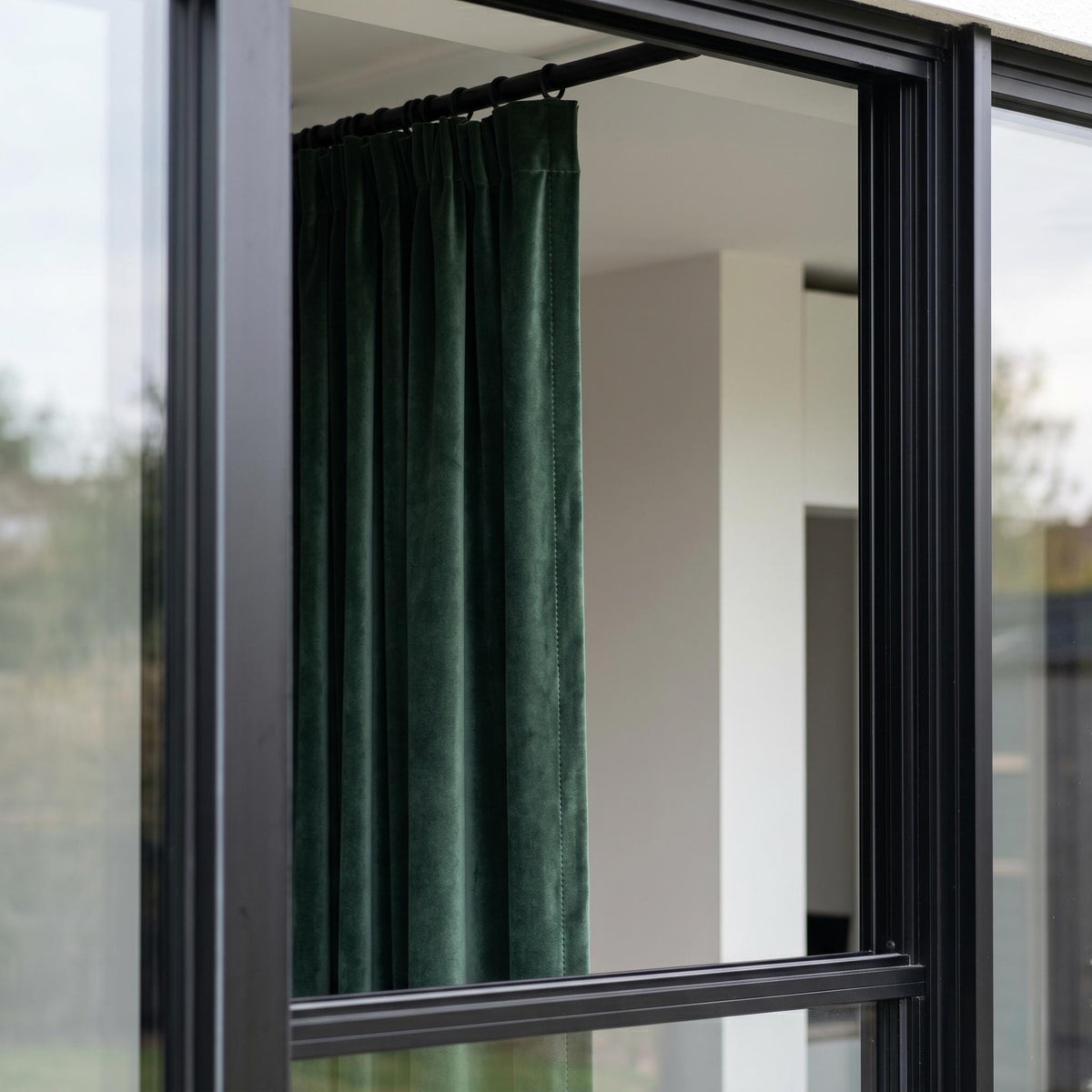 Forest Green Velvet Curtains, Heavy Luxury Drapes, Custom Blackout Window Panels for Living Room Bedroom — image 7