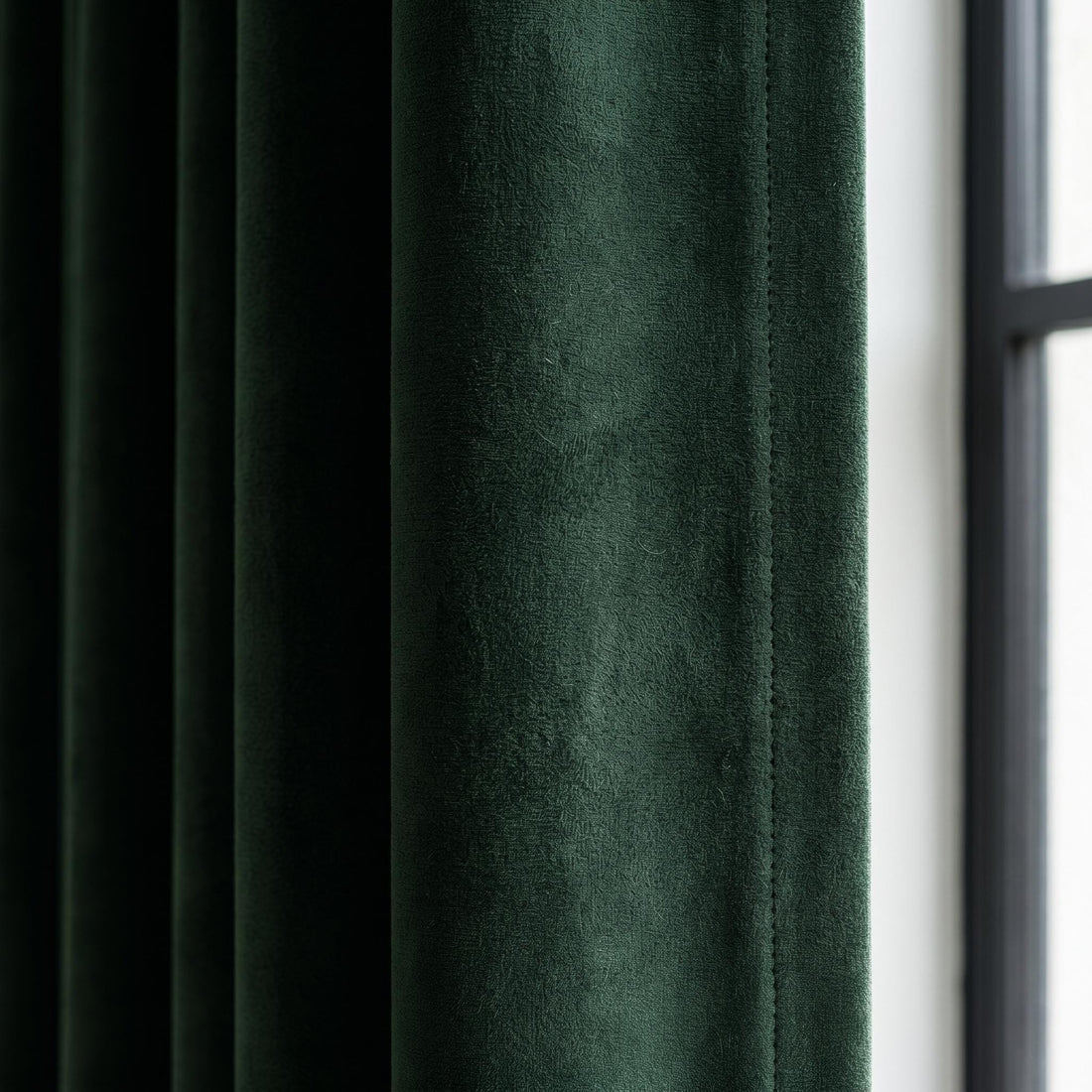 Forest Green Velvet Curtains, Heavy Luxury Drapes, Custom Blackout Window Panels for Living Room Bedroom — image 1