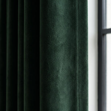Forest Green Velvet Curtains, Heavy Luxury Drapes, Custom Blackout Window Panels for Living Room Bedroom — image 1