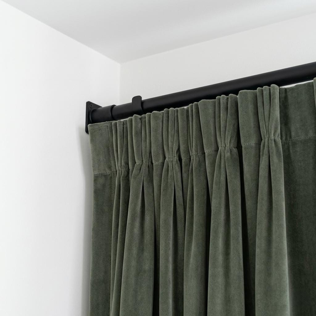Olive Sage Green Velvet Curtains, Heavy Luxury Drapes, Custom Blackout or Cotton Lined Window Panels — image 7
