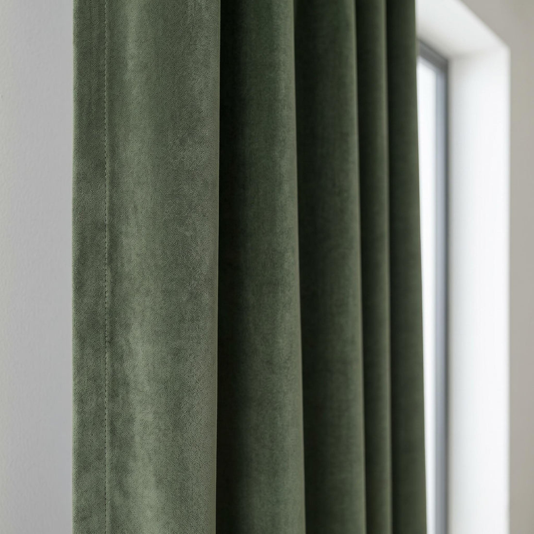 Olive Sage Green Velvet Curtains, Heavy Luxury Drapes, Custom Blackout or Cotton Lined Window Panels — image 1