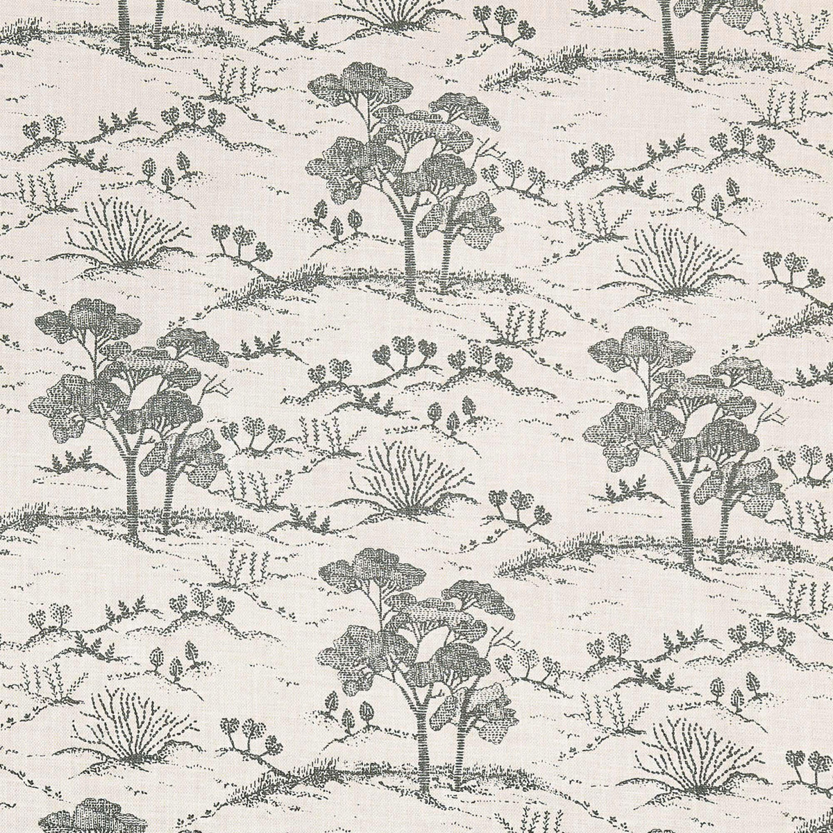 Beige Ash Grey Toile Linen Curtains, Tree Landscape Print Drapes, Custom Linen Panels, Blackout or Cotton Lined Curtains — image 10