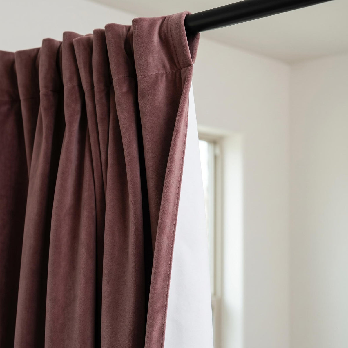 Dusty Rose Mauve Velvet Curtains, Heavy Luxury Drapes, Custom Blackout or Cotton Lined Window Panels — image 7