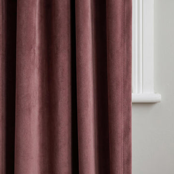 Dusty Rose Mauve Velvet Curtains, Heavy Luxury Drapes, Custom Blackout or Cotton Lined Window Panels — image 1