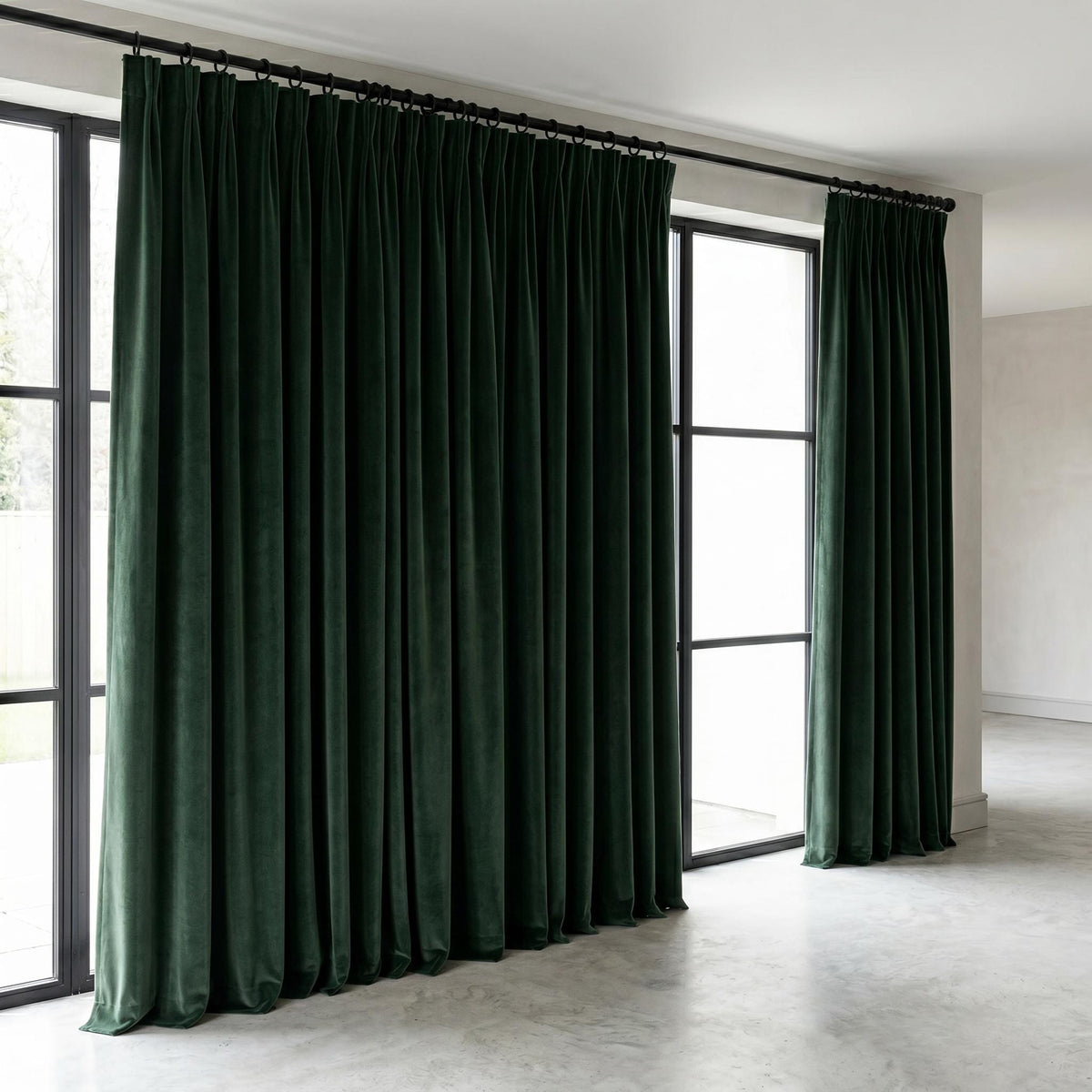 Forest Green Velvet Curtains, Heavy Luxury Drapes, Custom Blackout Window Panels for Living Room Bedroom — image 4