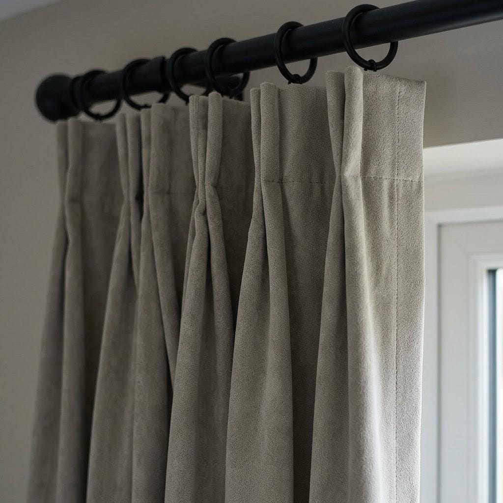 Warm Light Gray Velvet Curtains, Heavy Blackout Drapes, Custom Luxury Window Panels, Rod Pocket Back Tab Grommet — image 8