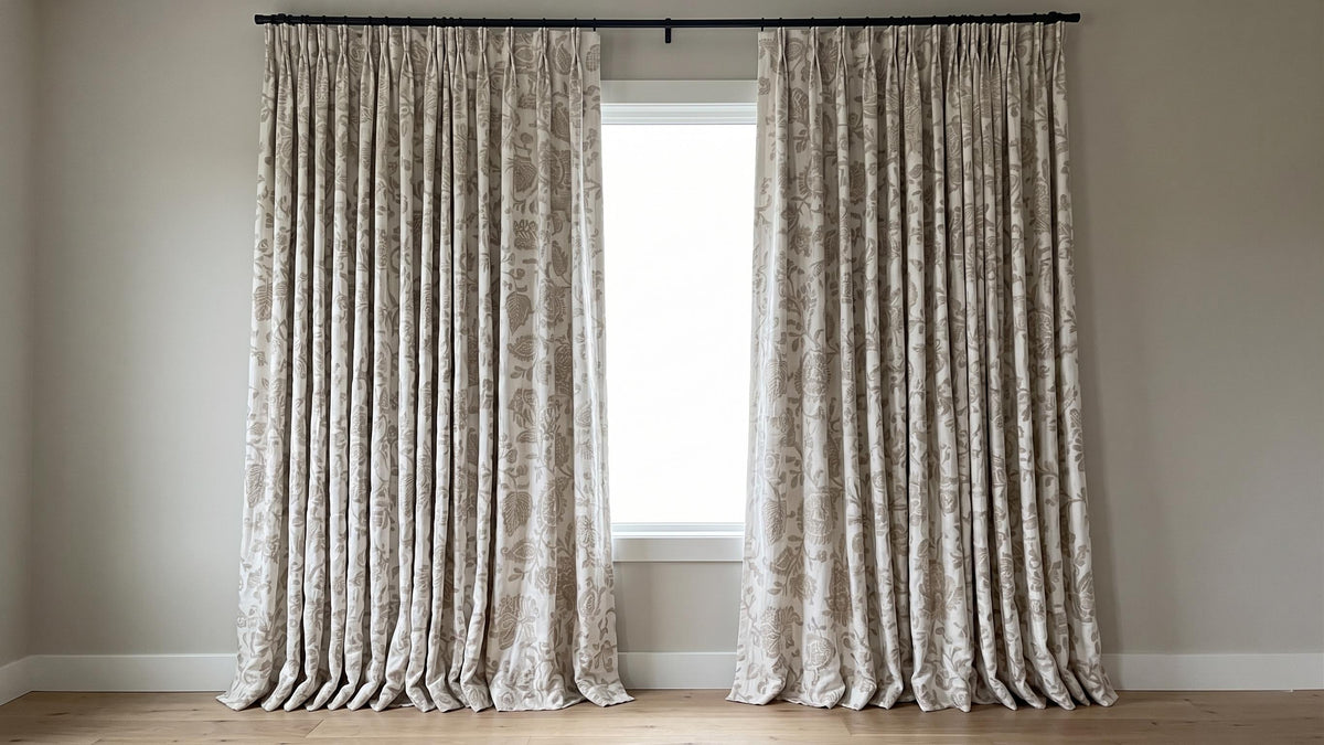 Pure White Linen Embroidered Curtains, Beige Floral Vine Drapes, Heavy Custom Window Panels, Blackout or Cotton Liner — image 9