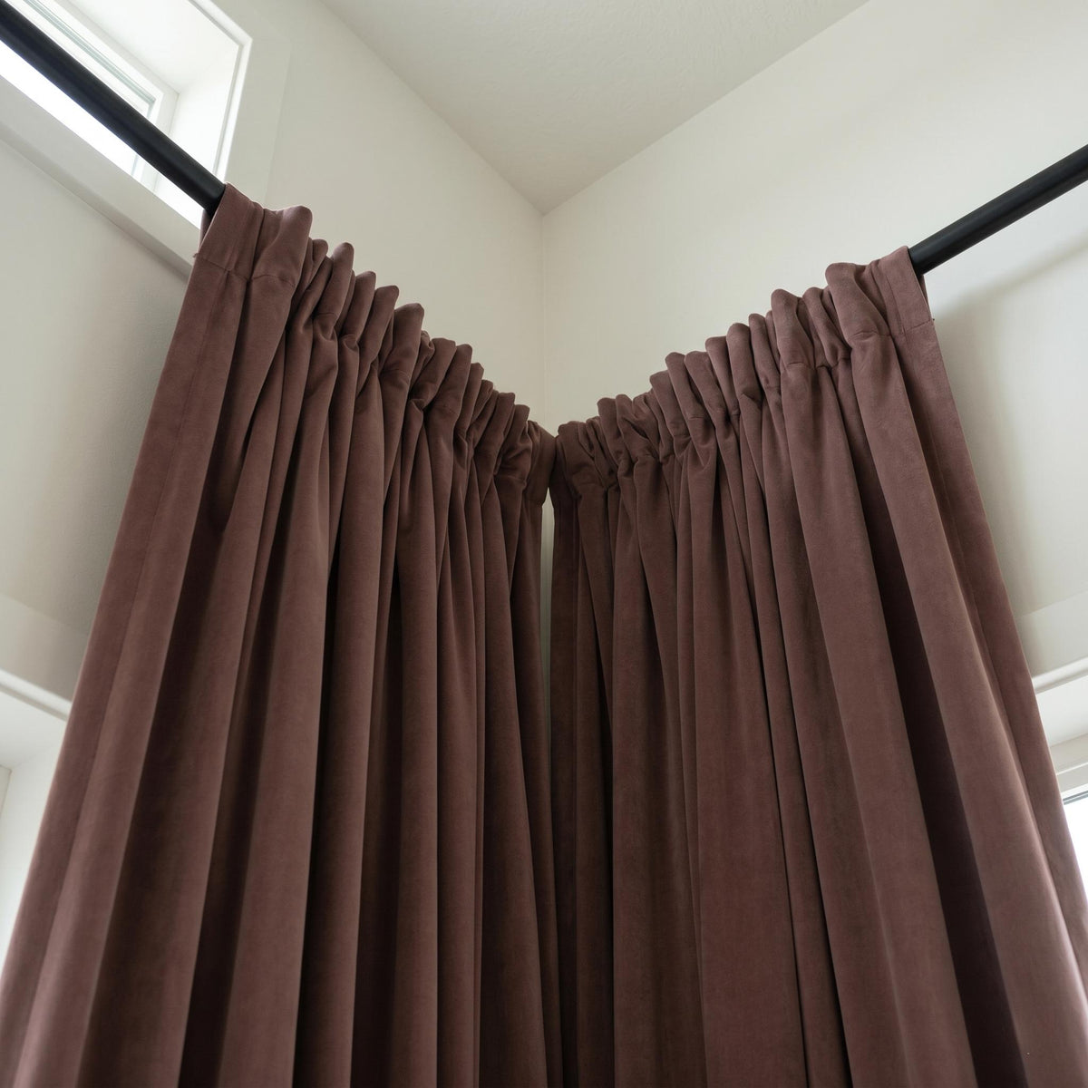 Dusty Rose Mauve Velvet Curtains, Heavy Luxury Drapes, Custom Blackout or Cotton Lined Window Panels — image 2