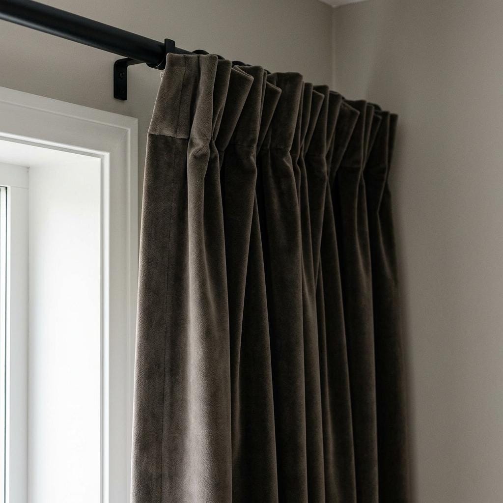 Dark Taupe Velvet Curtains, Heavy Blackout Drapes, Dark Brown Custom Window Panels, Rod Pocket Back Tab Grommet — image 7