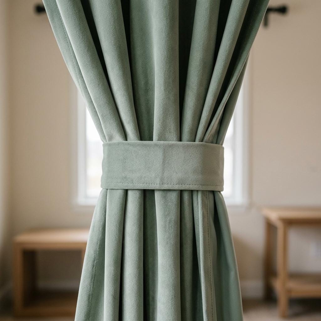 Pale Sage Velvet Curtains, Heavy Blackout Drapes, Soft Green Gray Custom Window Panels, Rod Pocket Back Tab Grommet — image 3