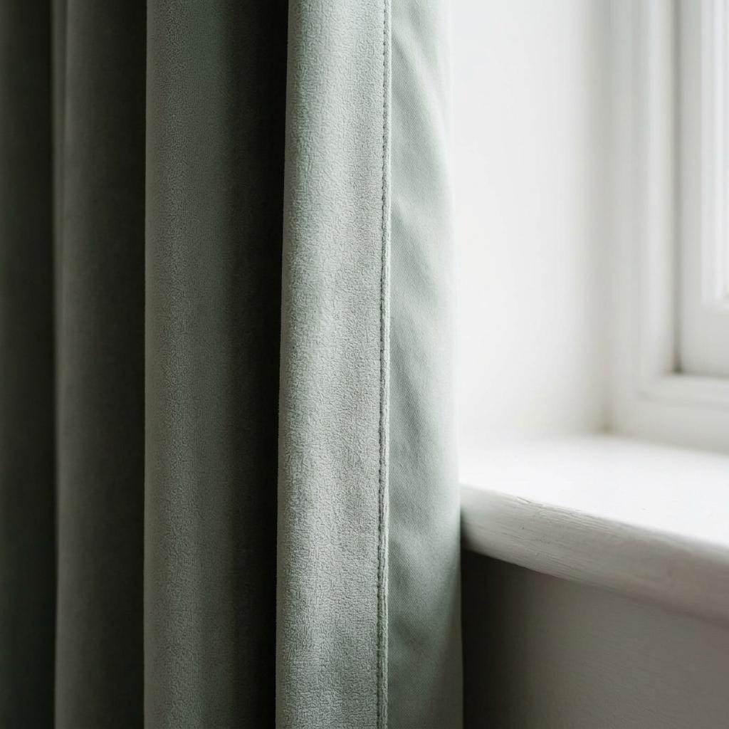 Pale Sage Velvet Curtains, Heavy Blackout Drapes, Soft Green Gray Custom Window Panels, Rod Pocket Back Tab Grommet — image 7