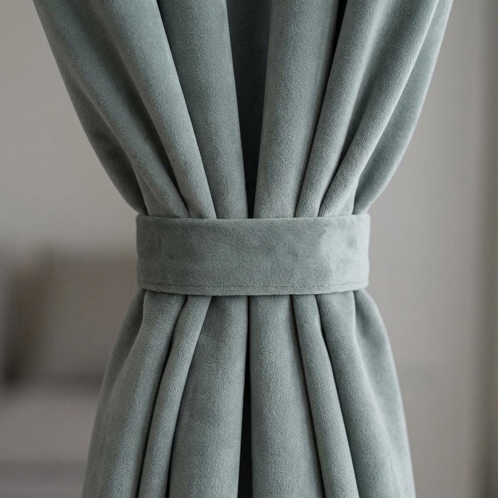 Dusty Teal Velvet Curtains, Heavy Blackout Drapes, Blue Green Custom Window Panels, Rod Pocket Back Tab Grommet — image 3