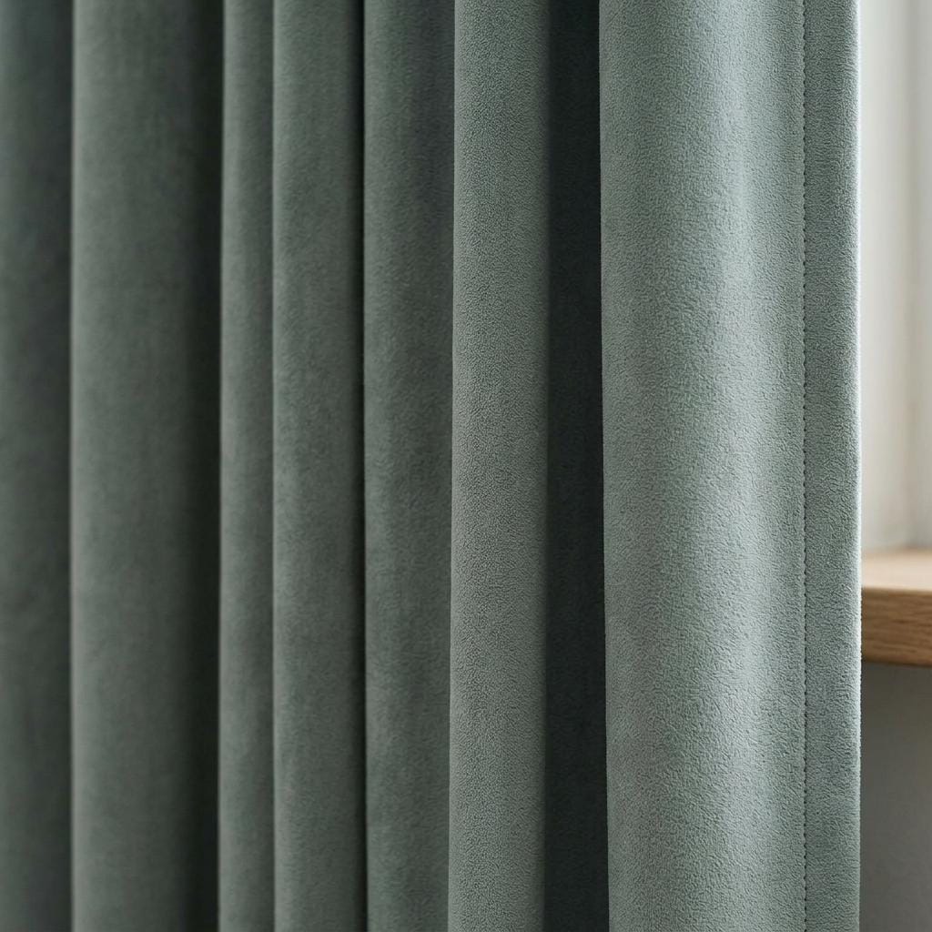 Dusty Teal Velvet Curtains, Heavy Blackout Drapes, Blue Green Custom Window Panels, Rod Pocket Back Tab Grommet — image 1