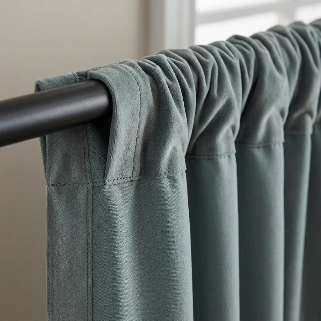 Dusty Teal Velvet Curtains, Heavy Blackout Drapes, Blue Green Custom Window Panels, Rod Pocket Back Tab Grommet — image 9