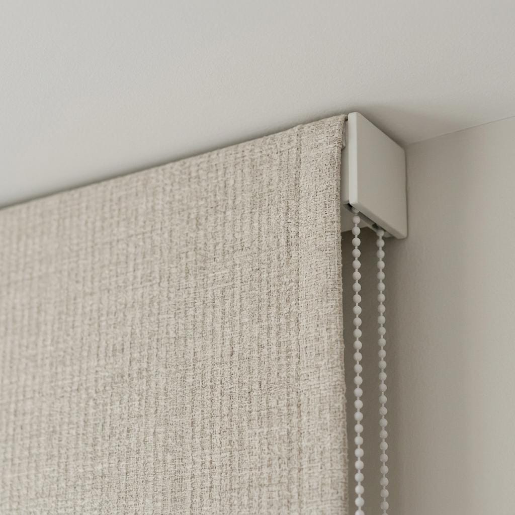 Textured Linen Roman Shade, Oatmeal Beige Woven Roman Blind, Custom Corded Window Shade, Blackout or Cotton Lined — image 8