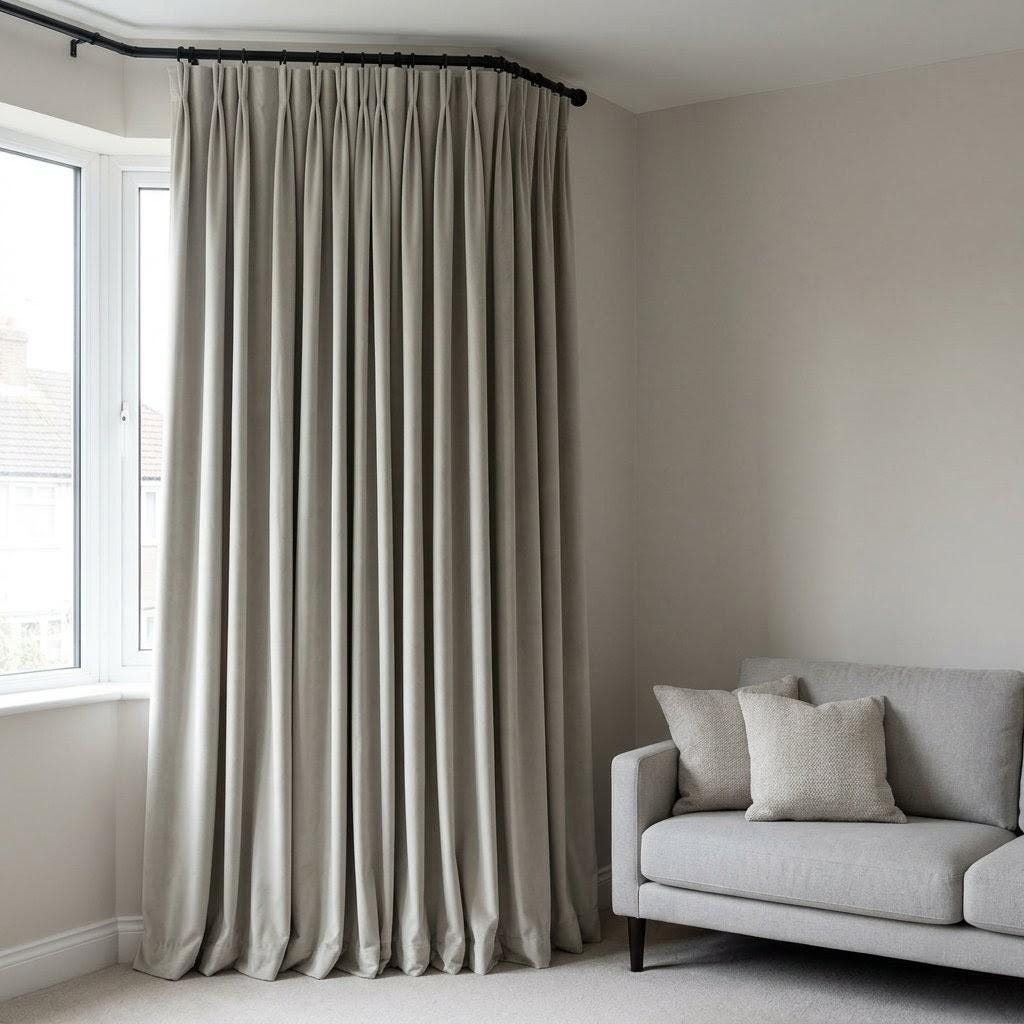 Warm Light Gray Velvet Curtains, Heavy Blackout Drapes, Custom Luxury Window Panels, Rod Pocket Back Tab Grommet — image 5