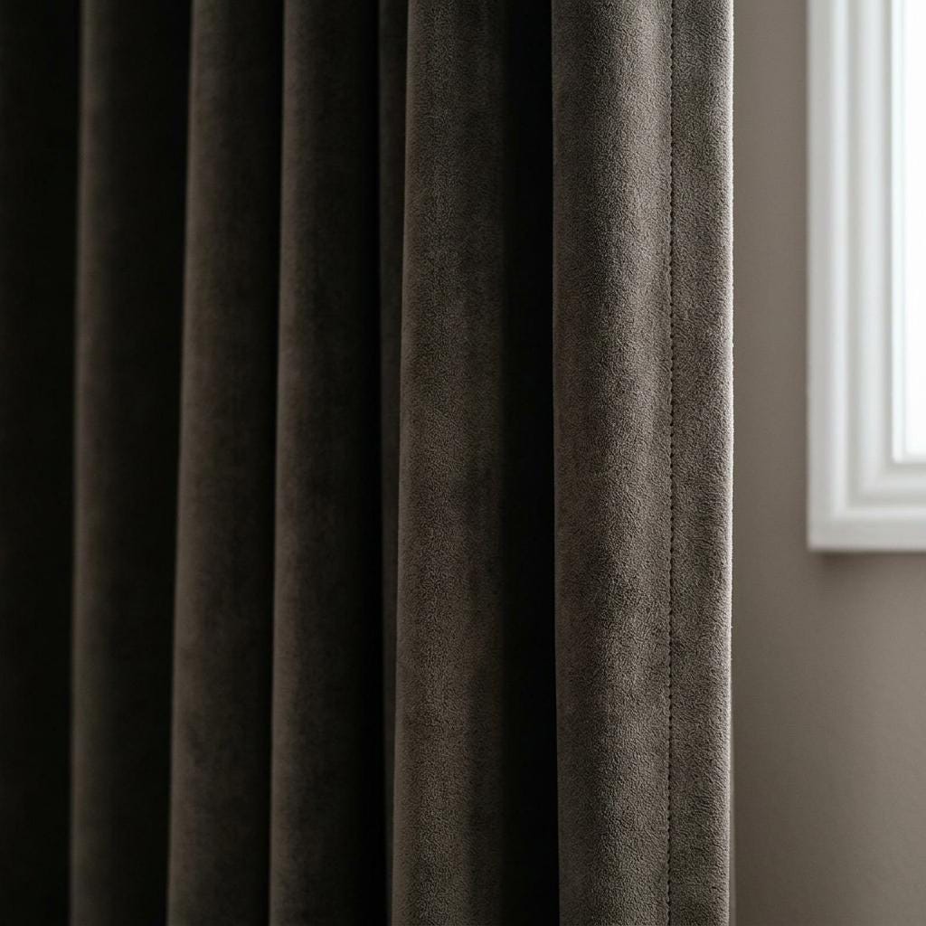 Dark Taupe Velvet Curtains, Heavy Blackout Drapes, Dark Brown Custom Window Panels, Rod Pocket Back Tab Grommet — image 2