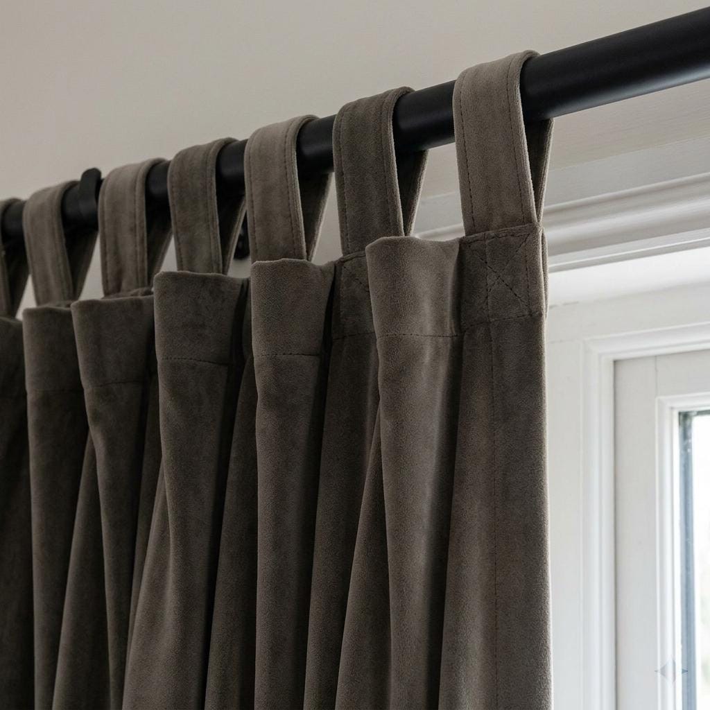Dark Taupe Velvet Curtains, Heavy Blackout Drapes, Dark Brown Custom Window Panels, Rod Pocket Back Tab Grommet — image 8