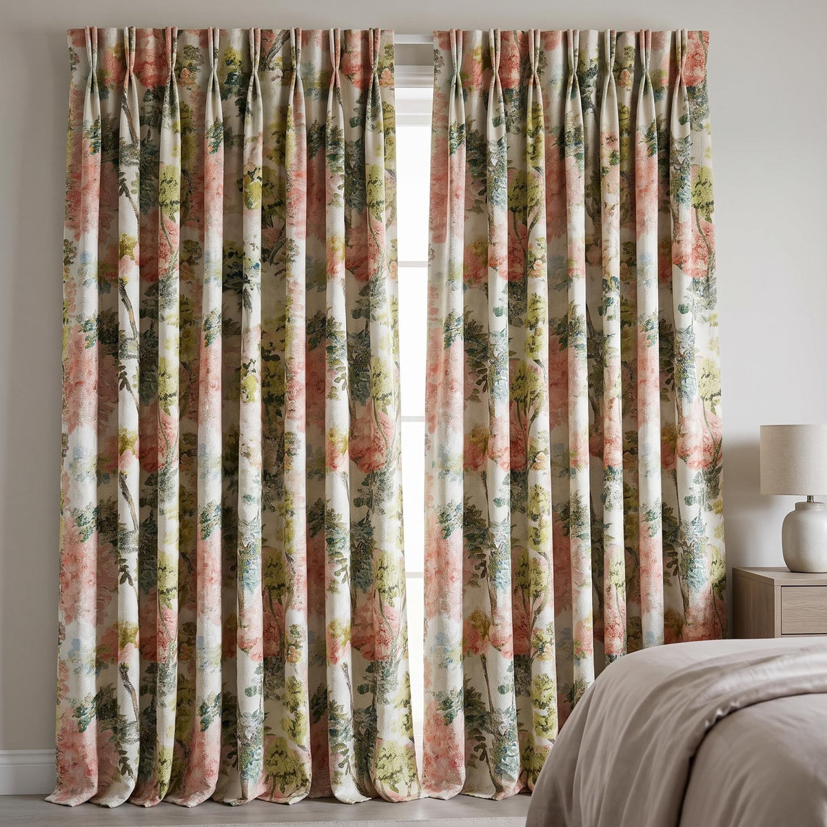 Luxury Linen Silk Jacquard Curtains, Blush Pink Floral Drapes, Custom Blackout or Sheer Living Room Panels — image 4