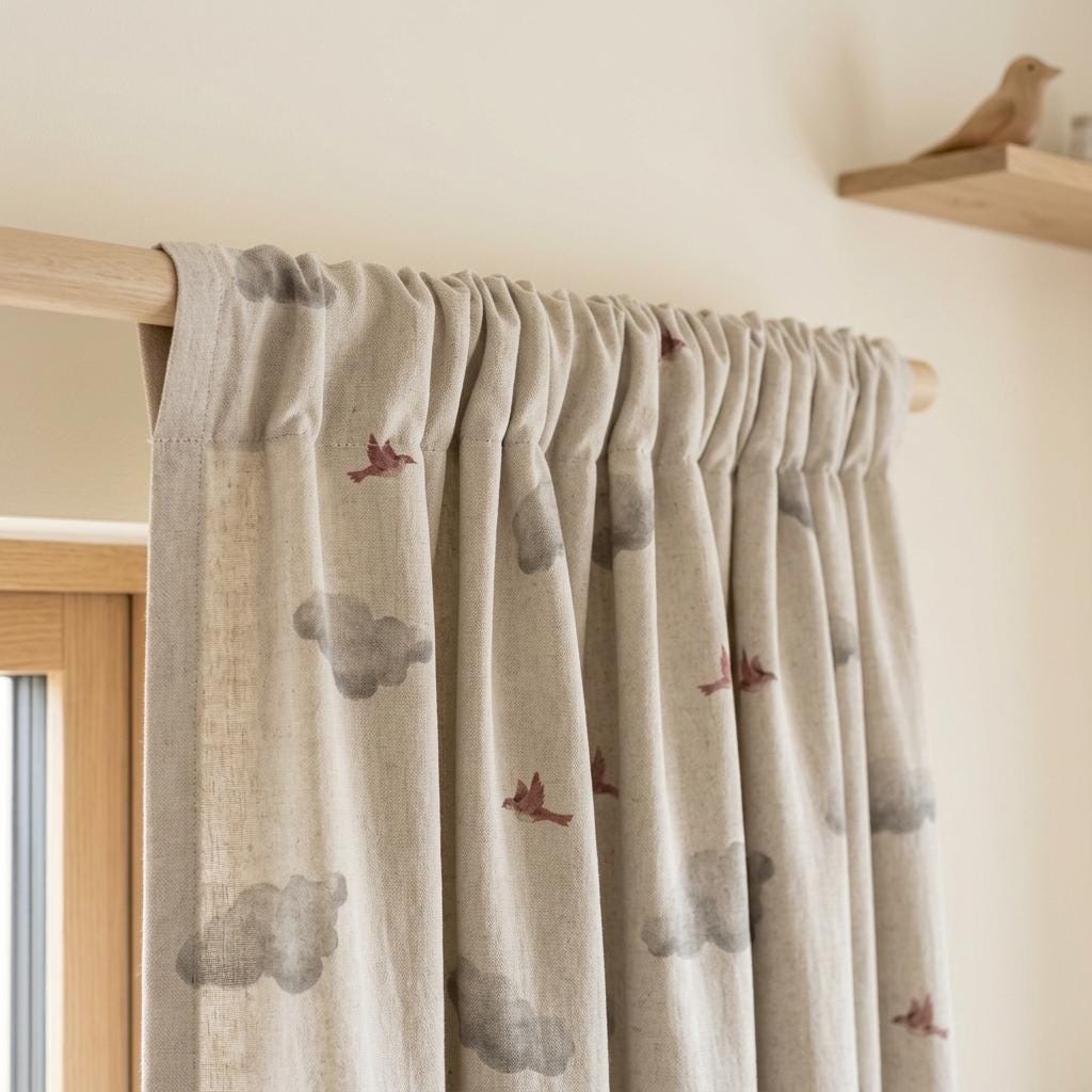 Ivory Sage Safari Animal Pure Linen Curtains, Neutral Watercolor Jungle Nursery Drapes, Kids Room Blackout Panels, Custom Size — image 9