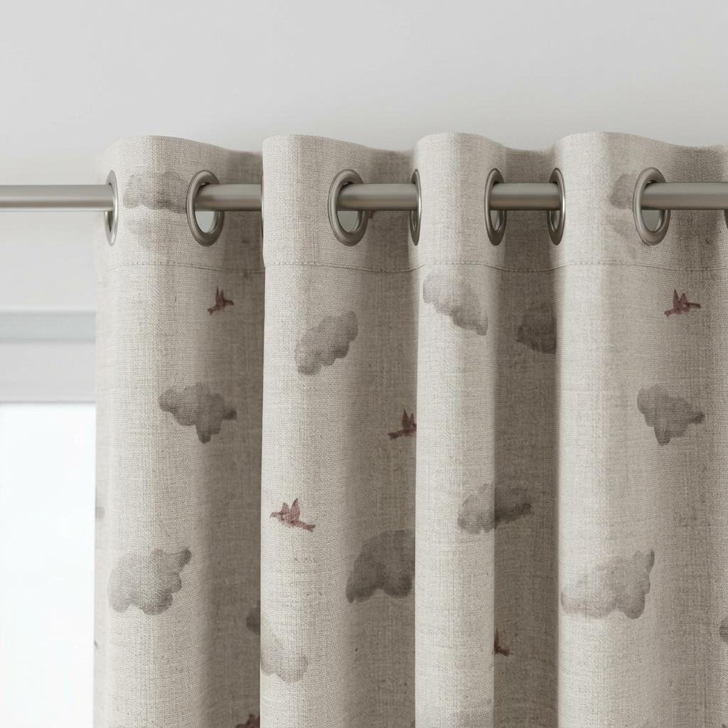 Ivory Sage Safari Animal Pure Linen Curtains, Neutral Watercolor Jungle Nursery Drapes, Kids Room Blackout Panels, Custom Size — image 8