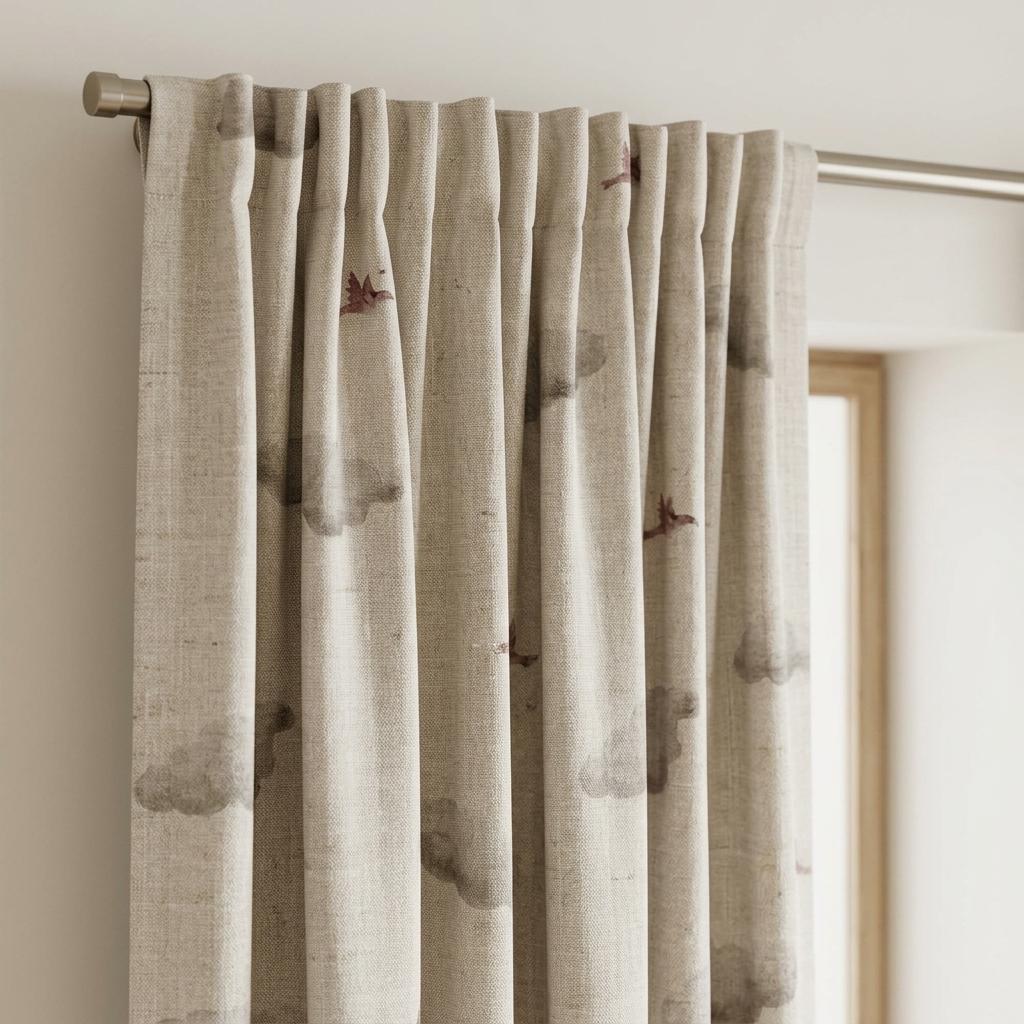 Ivory Sage Safari Animal Pure Linen Curtains, Neutral Watercolor Jungle Nursery Drapes, Kids Room Blackout Panels, Custom Size — image 10