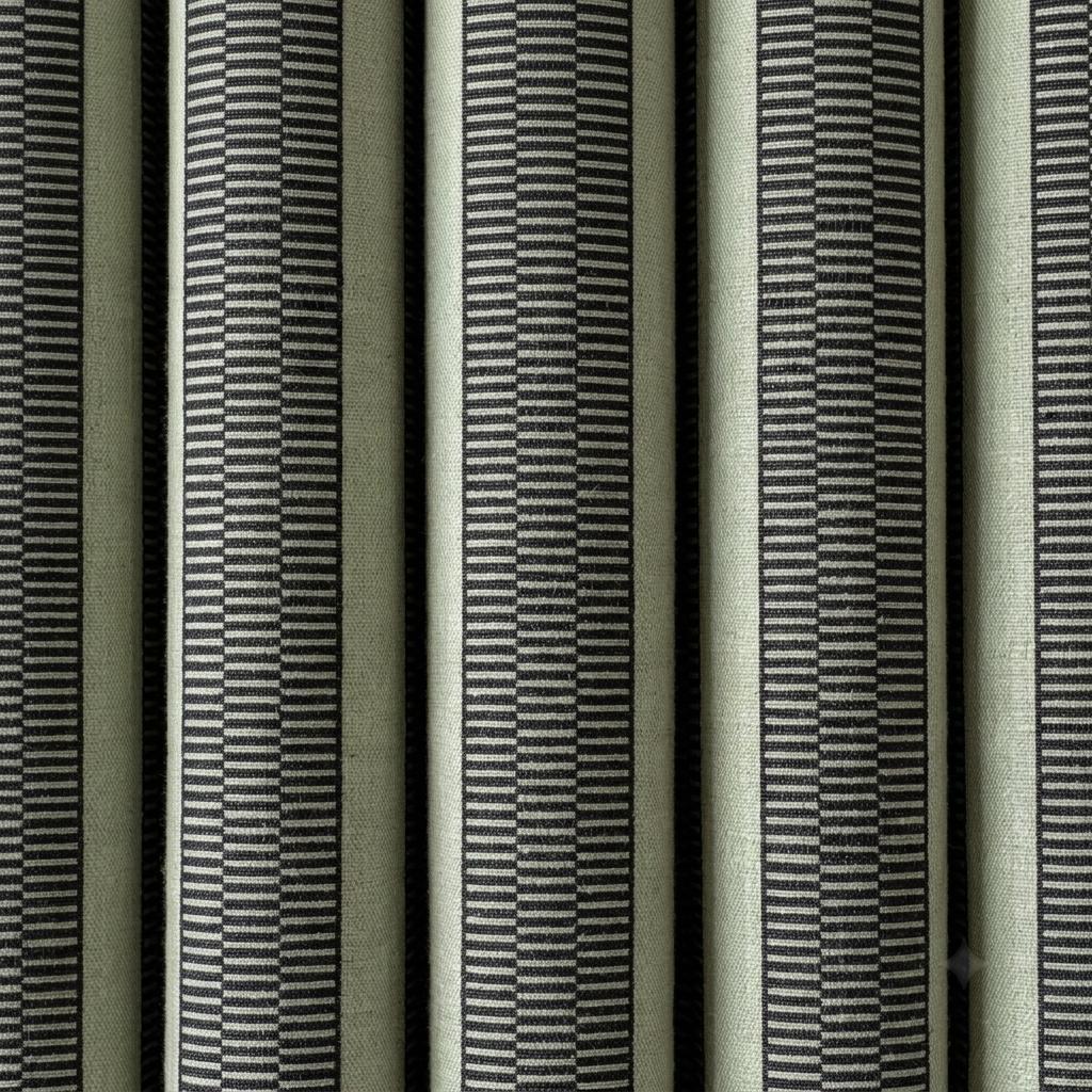 Oatmeal Ivory & Charcoal Tribal Stripe Pure Linen Curtains, Heavy Boho Geometric Drapes, Custom Blackout or Light Filtering Panels — image 8