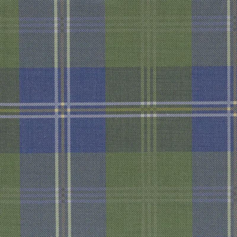 Blue Olive Green Plaid Pure Linen Curtains, Heavy Tartan Drapes, Custom Blackout Farmhouse Window Panels — image 9