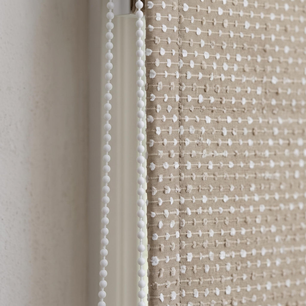 Warm Beige & Ivory Linen Roman Shade, Embroidered Dot Stripe, Custom Blackout or Light Filtering Window Blind — image 7