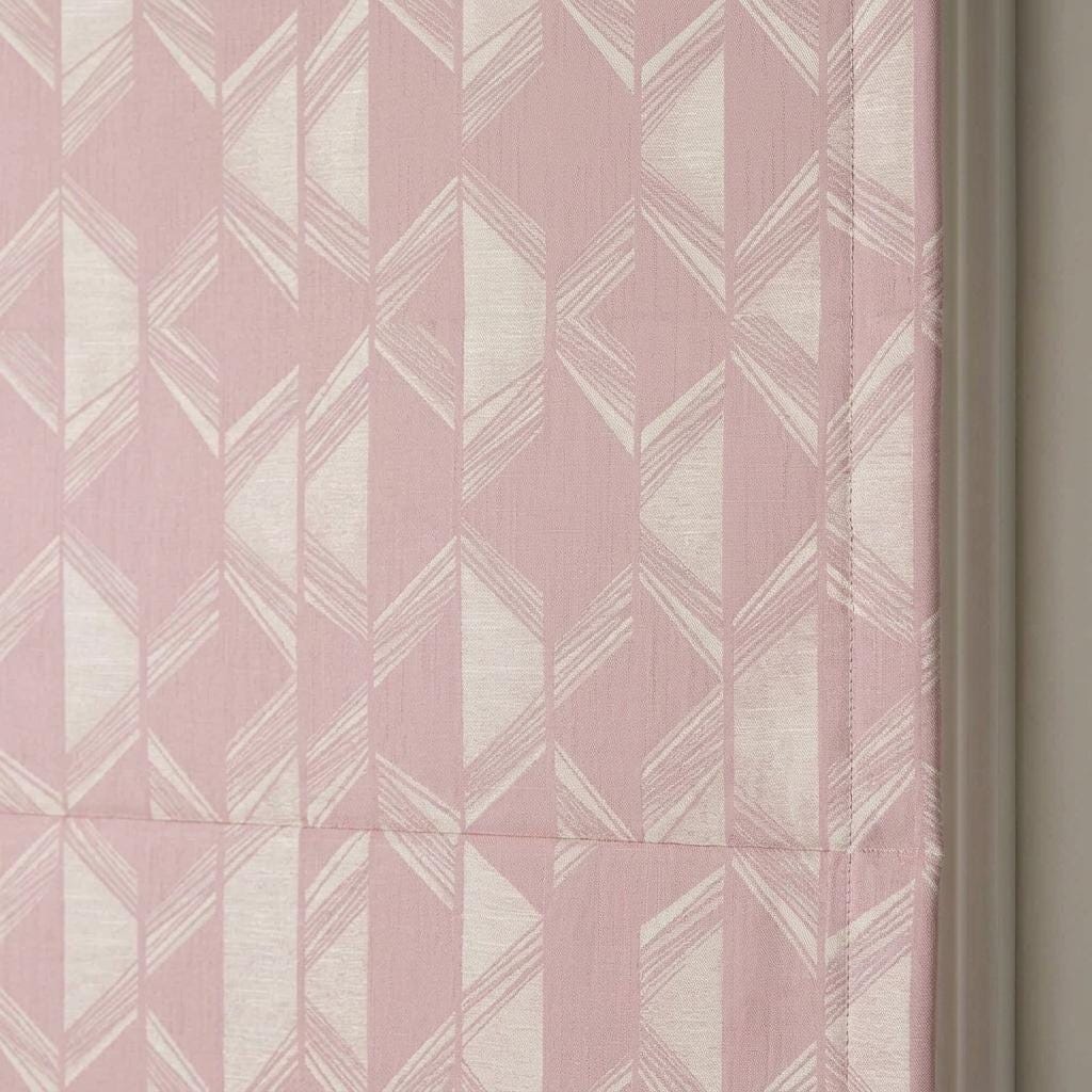 Blush Pink & Ivory Linen Roman Shade, Geometric Jacquard, Custom Blackout or Light Filtering Window Blind — image 6