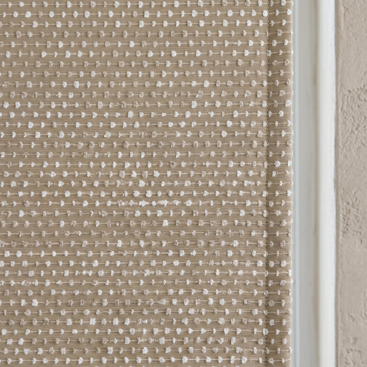 Warm Beige & Ivory Linen Roman Shade, Embroidered Dot Stripe, Custom Blackout or Light Filtering Window Blind — image 6