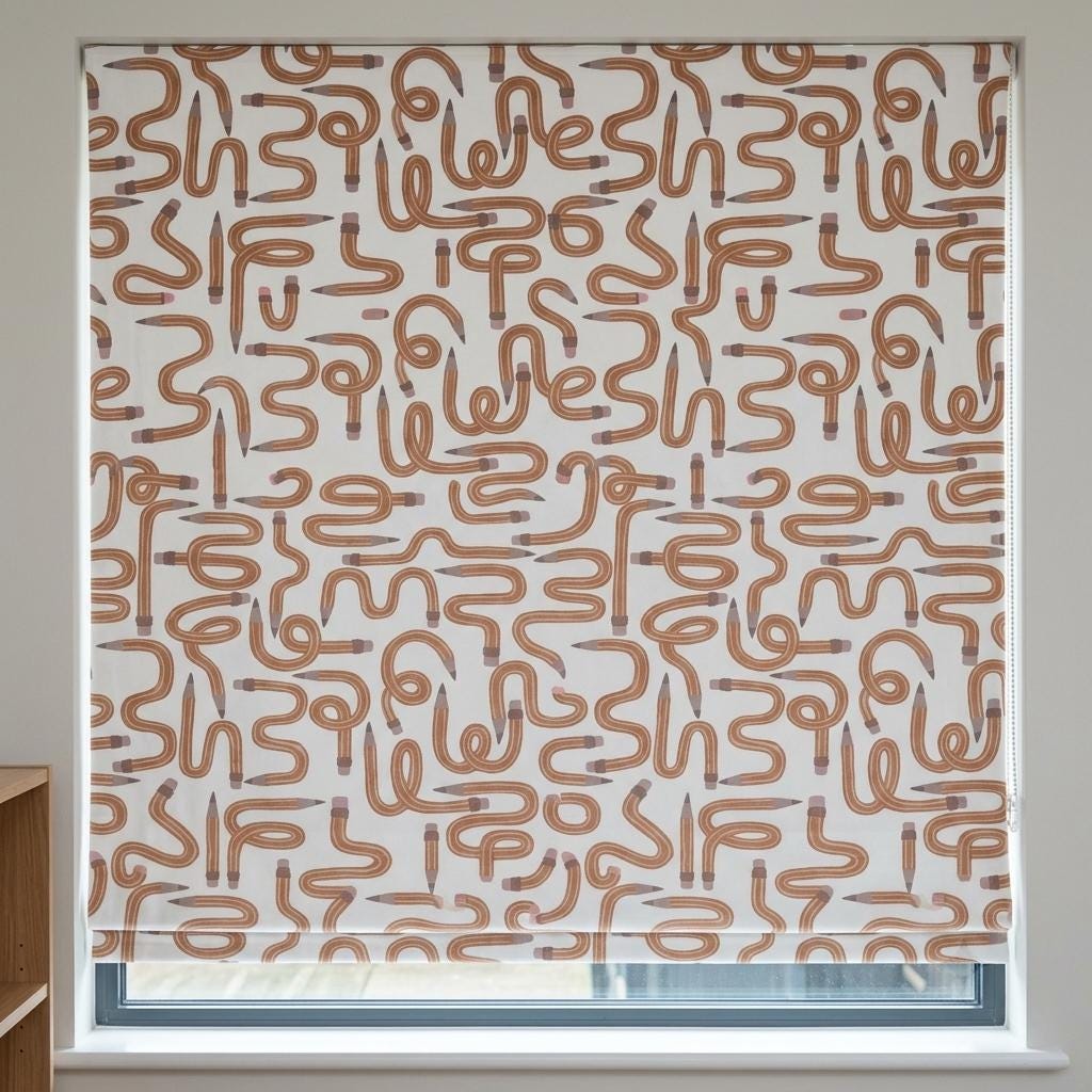 Soft White Velvet Roman Shade, Caramel Pencil Nursery Blind, Kids Custom Blackout or Light Filtering Shade — image 7