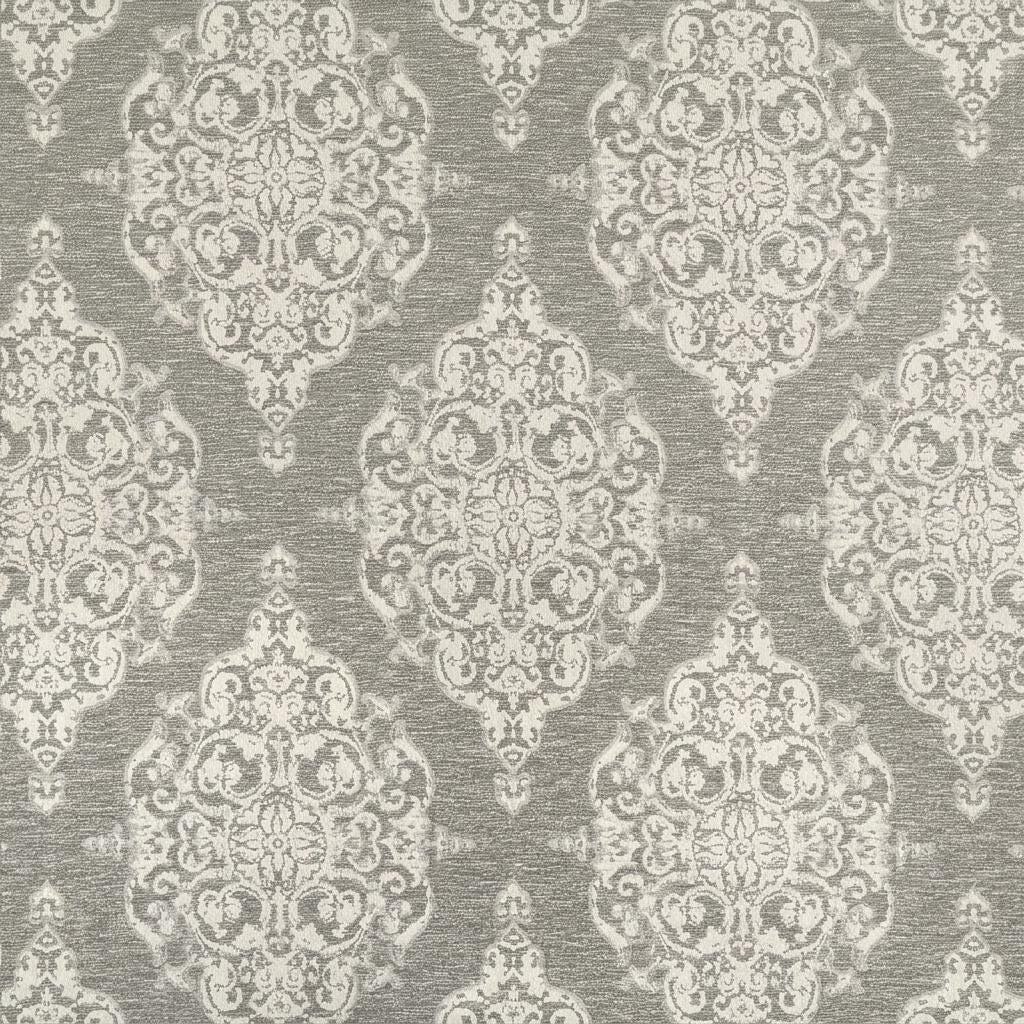 Gray Ivory Damask Pure Linen Roman Shade, Custom Jacquard Window Blind, Blackout or Light Filtering — image 9