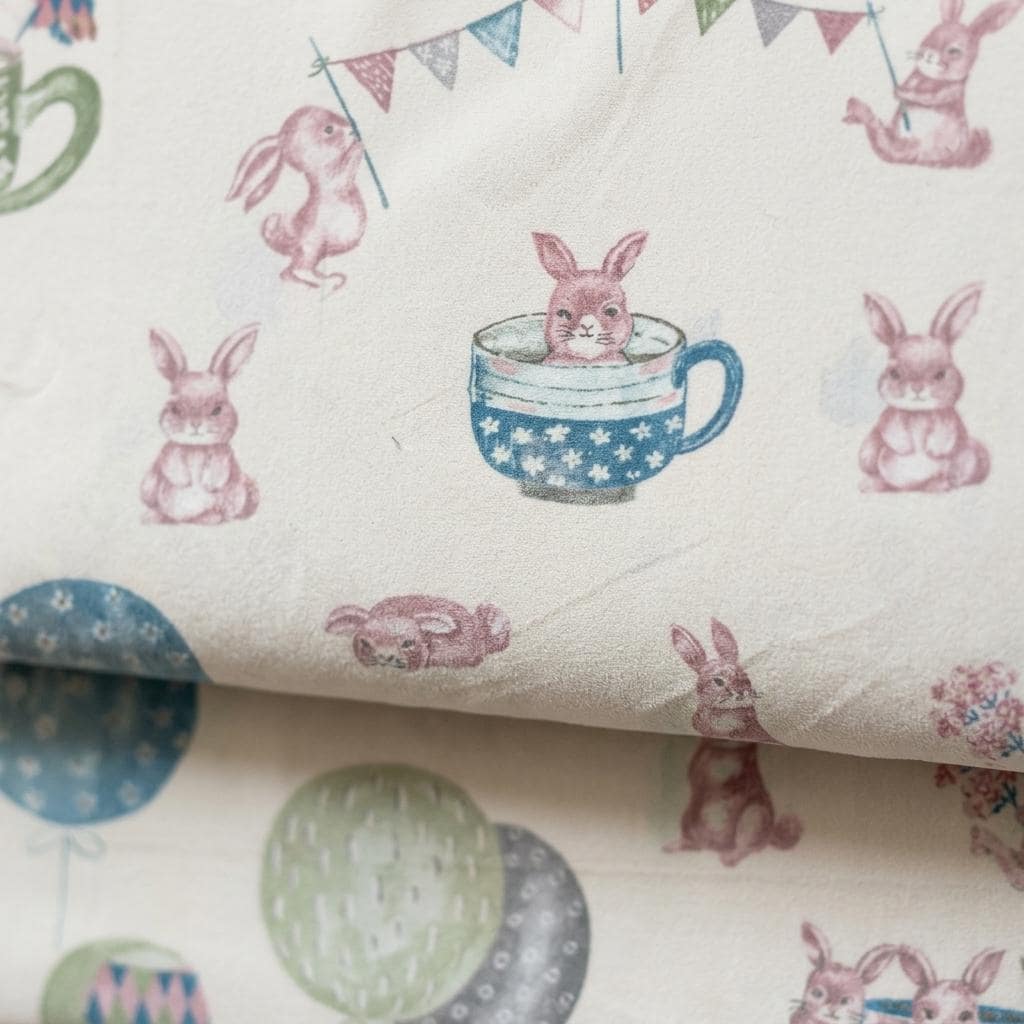 Soft Cream Velvet Roman Shade, Pink Bunny Nursery Blind, Rabbit & Balloon Custom Shade, Blackout or Light Filtering — image 4