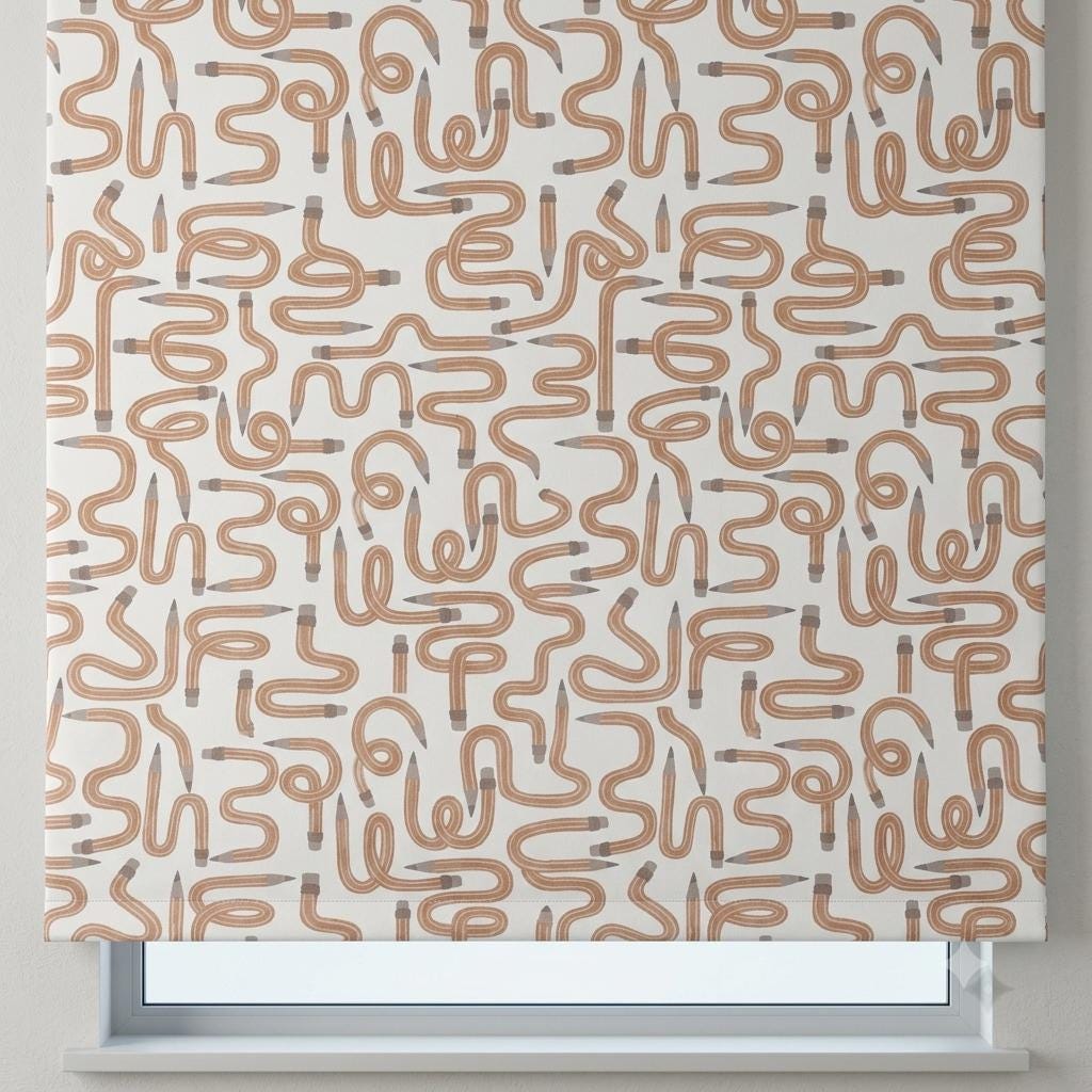 Soft White Velvet Roman Shade, Caramel Pencil Nursery Blind, Kids Custom Blackout or Light Filtering Shade — image 9